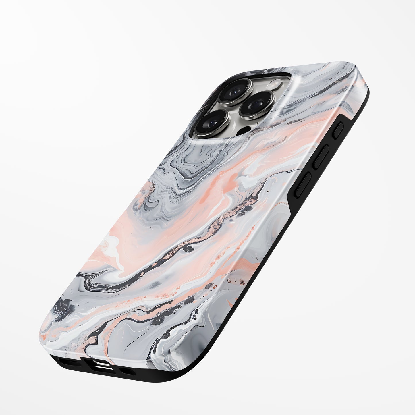 Charging port and volume up/down buttons with  Lunar Rose Magsafe Tough Iphone Case by Marivor