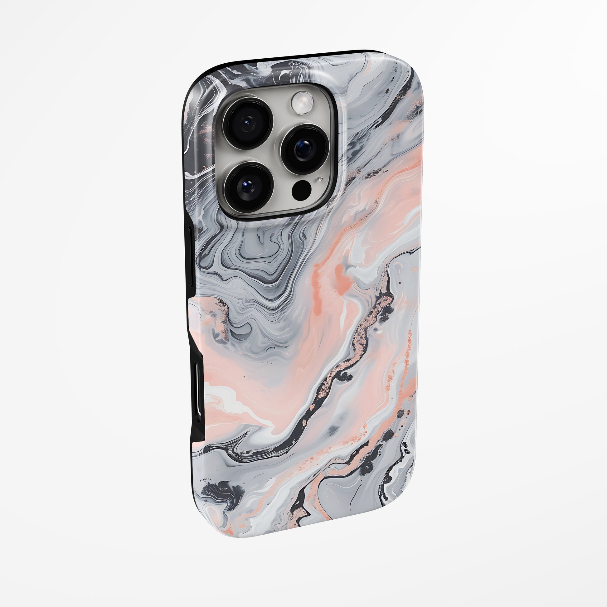 Side view of shell cover with design of  Lunar Rose Magsafe Tough Iphone Case by Marivor