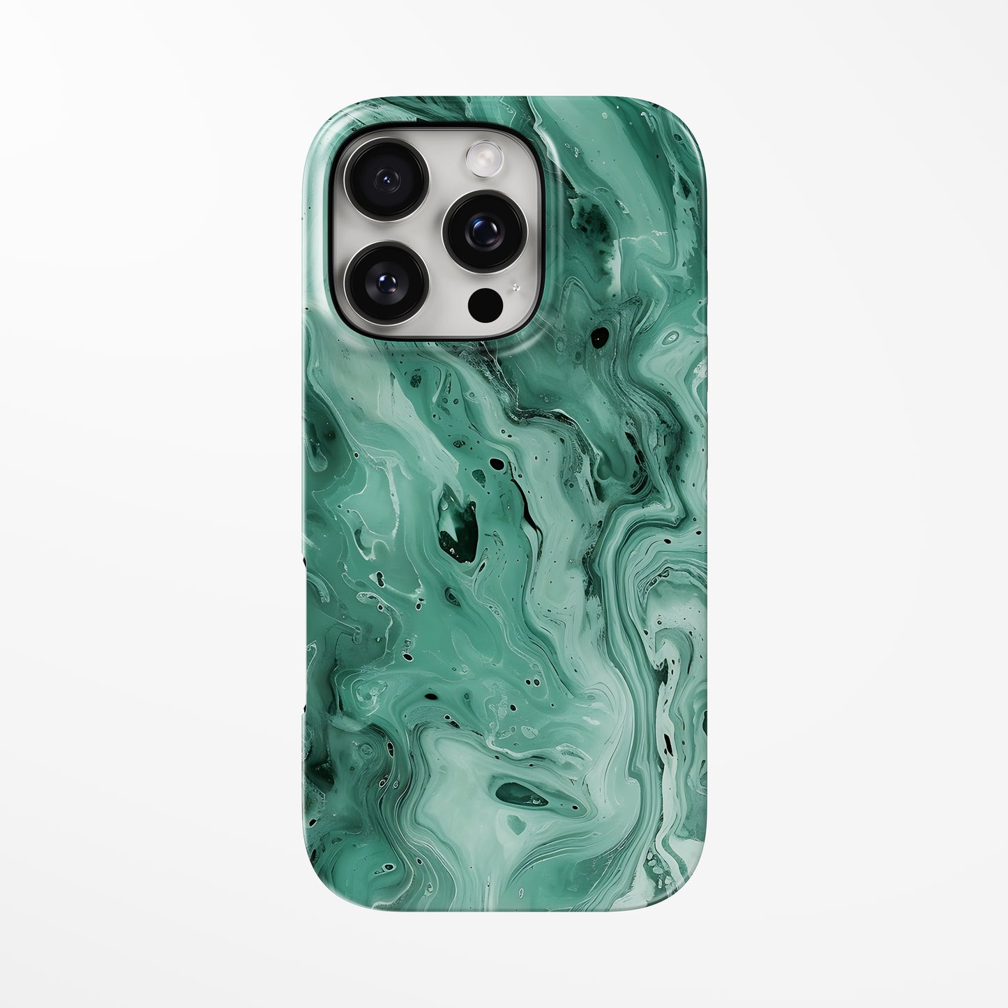 Front view of green Malachite Dream MagSafe Tough iPhone Case by Marivor