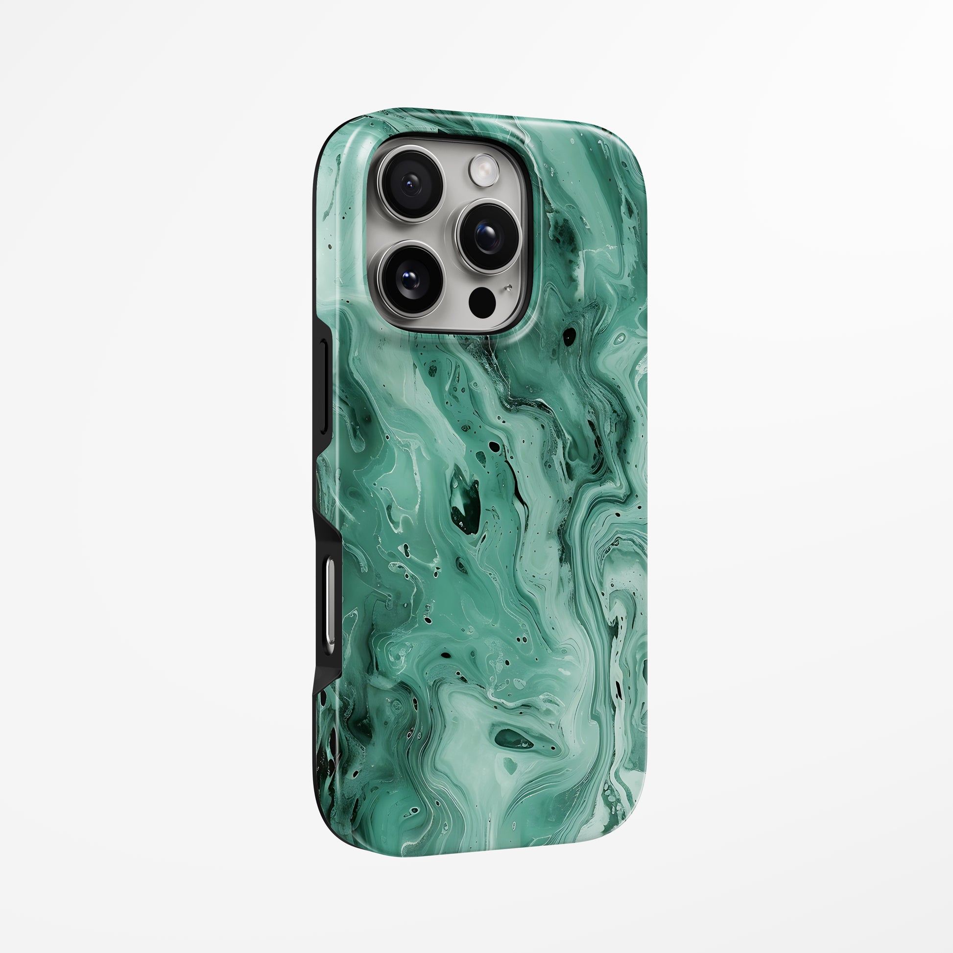Unlock and capture buttons with  Malachite Dream Magsafe Tough Iphone Case by Marivor