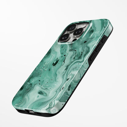 Charging port and volume up/down buttons with  Malachite Dream Magsafe Tough Iphone Case by Marivor