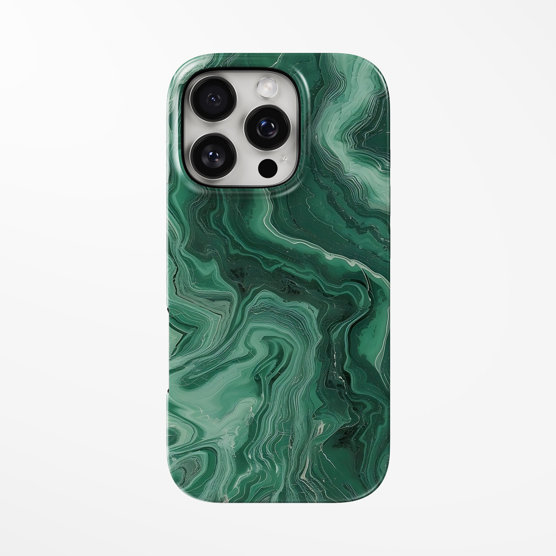 Front view of green Malachite Veil MagSafe iPhone Tough Case by Marivor