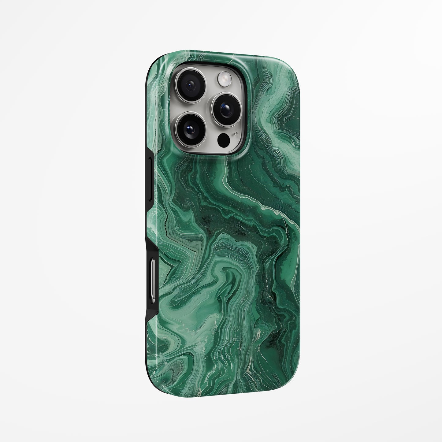Unlock and capture buttons with  Malachite Veil Magsafe Iphone Tough Case by Marivor