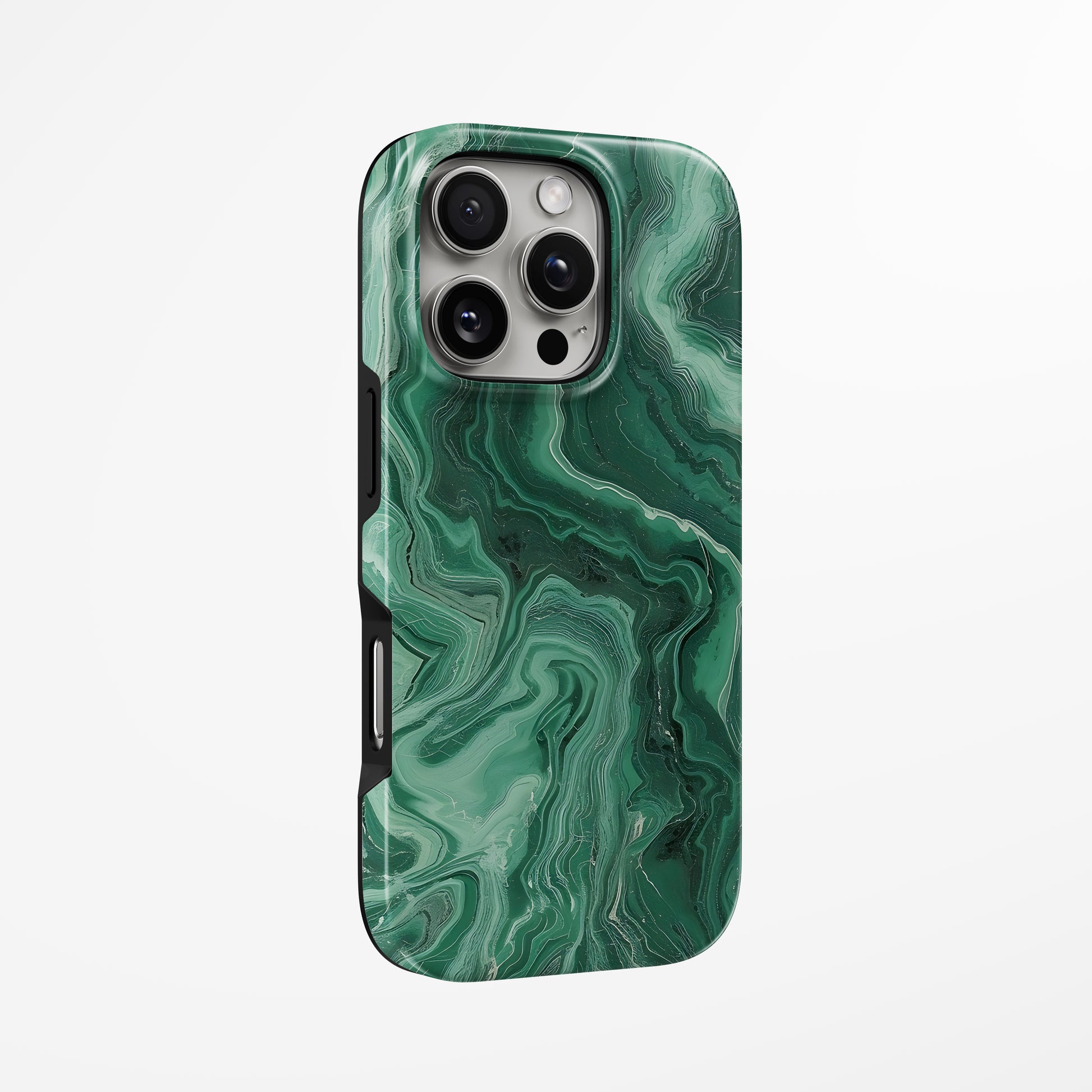 Unlock and capture buttons with  Malachite Veil Magsafe Iphone Tough Case by Marivor