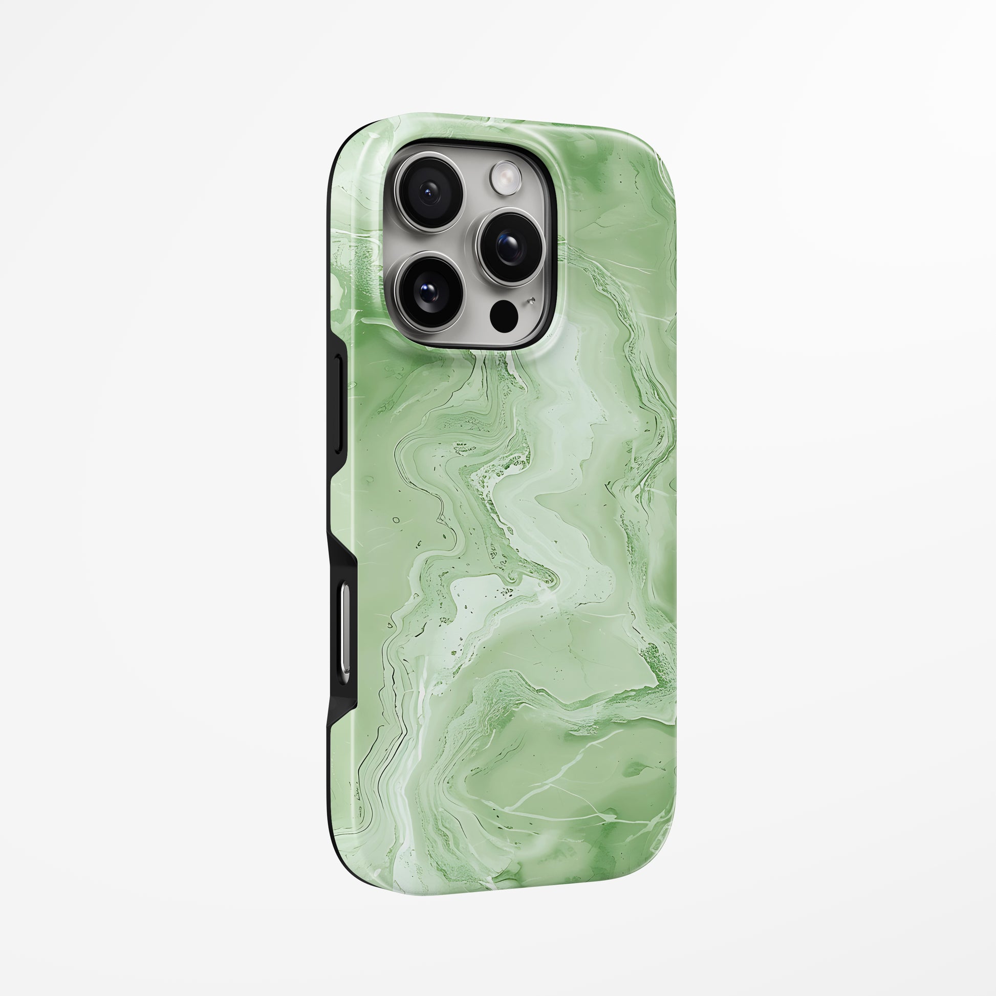 Unlock and capture buttons with  Matcha Marble Magsafe Tough Iphone Case by Marivor