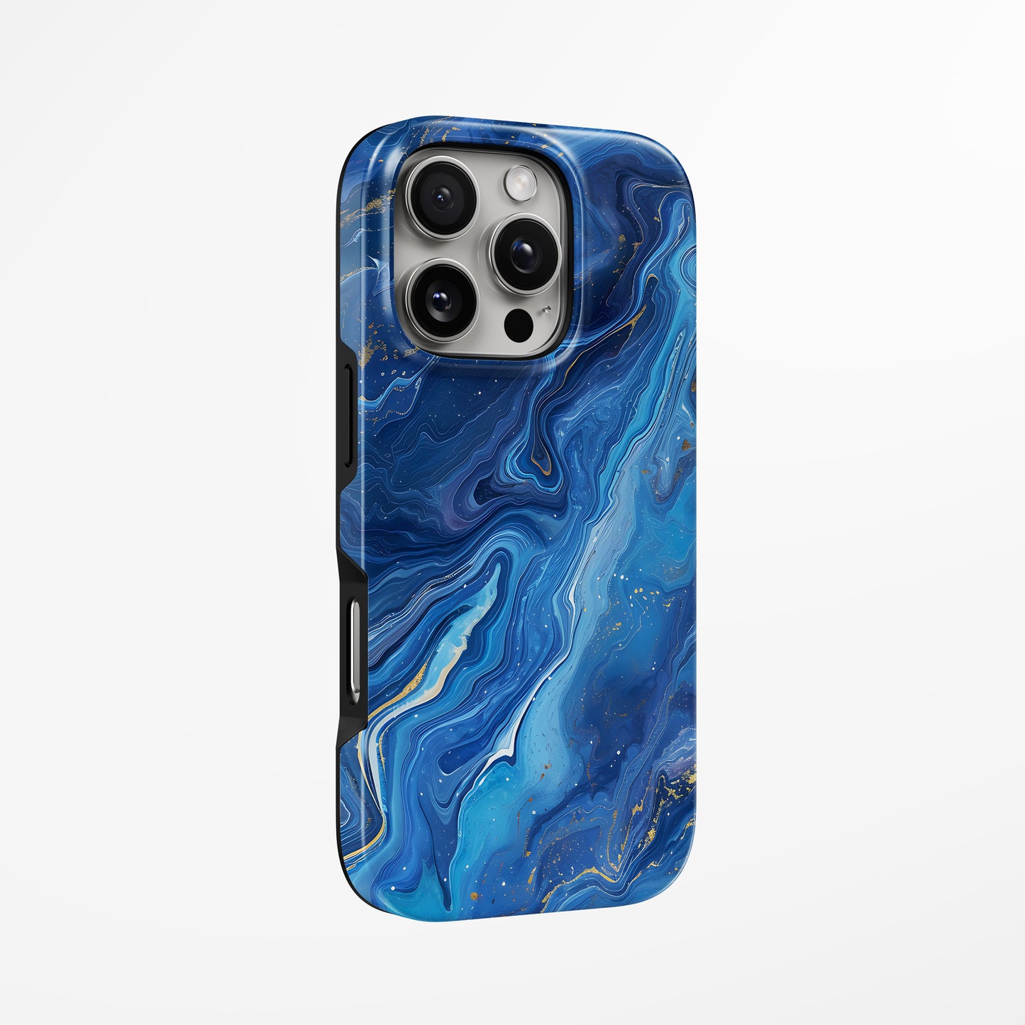 Unlock and capture buttons with  Midnight Azure Magsafe Iphone Tough Case by Marivor