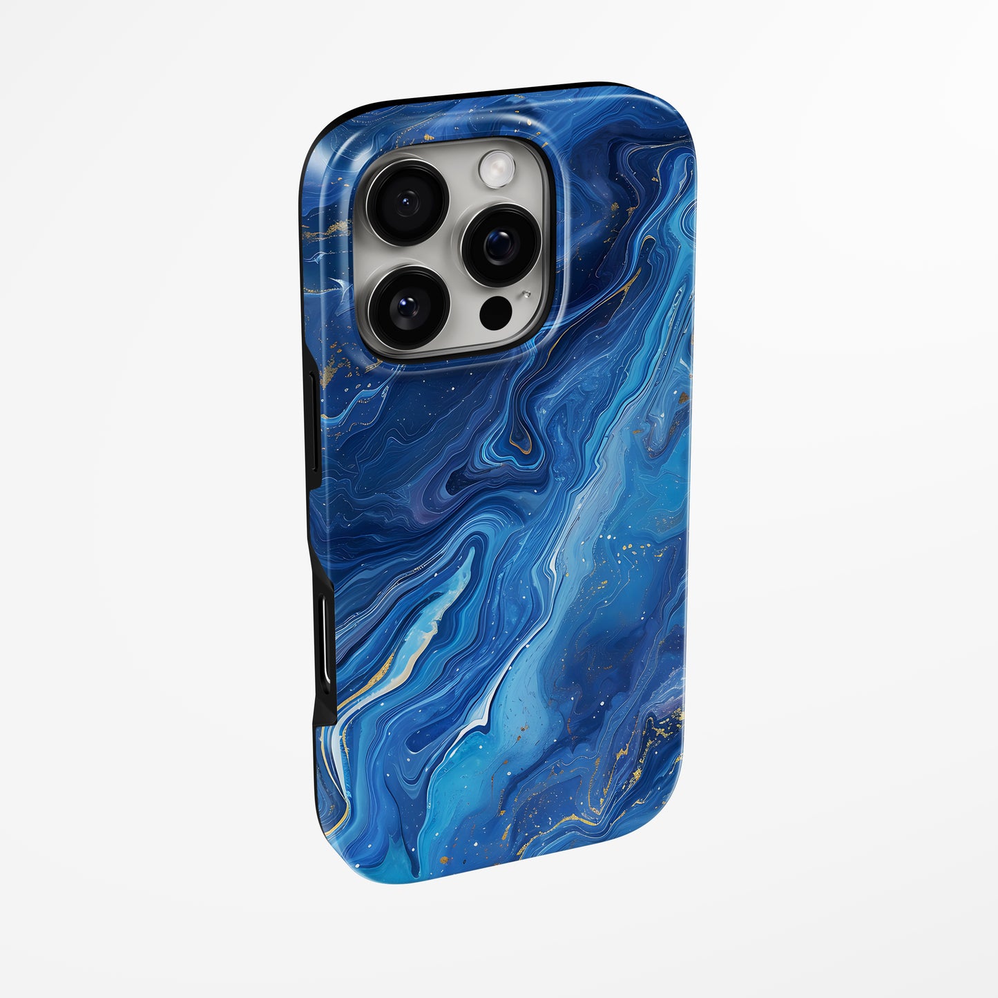 Side view of shell cover with design of  Midnight Azure Magsafe Iphone Tough Case by Marivor