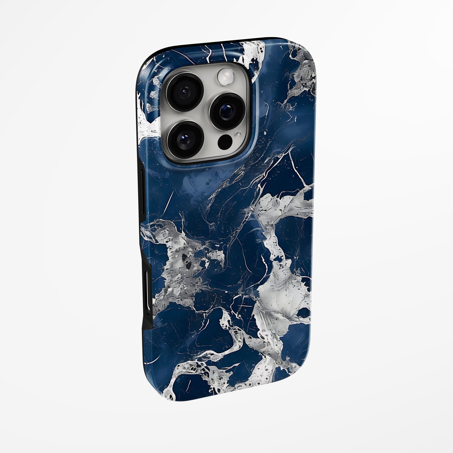 Side view of shell cover with design of  Midnight Flow Magsafe Iphone Tough Case by Marivor