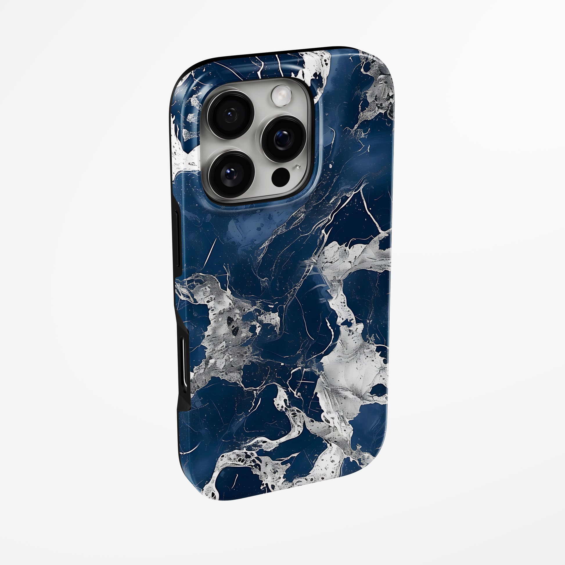 Side view of shell cover with design of  Midnight Flow Magsafe Iphone Tough Case by Marivor