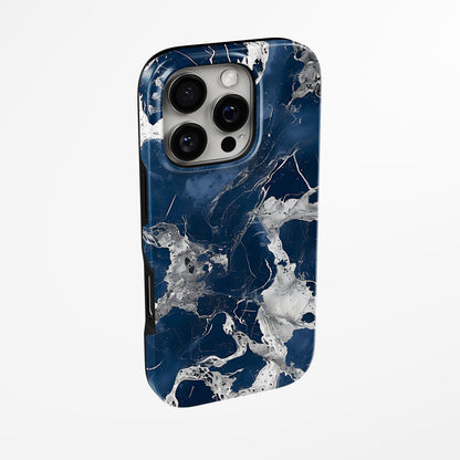 Side view of shell cover with design of  Midnight Flow Magsafe Iphone Tough Case by Marivor