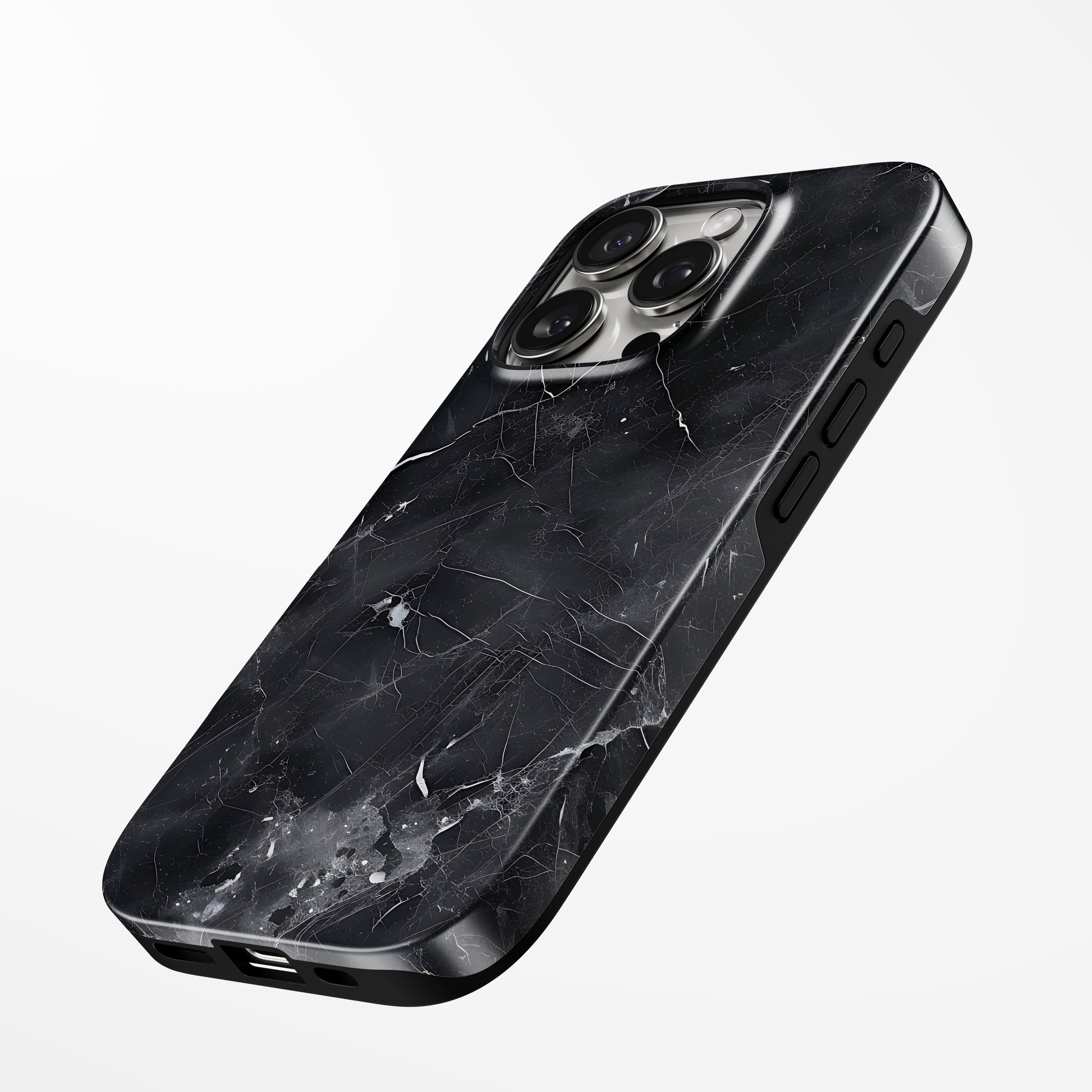 Side view of shell cover with design of  Midnight Mistakes Magsafe Iphone Tough Case by Marivor
