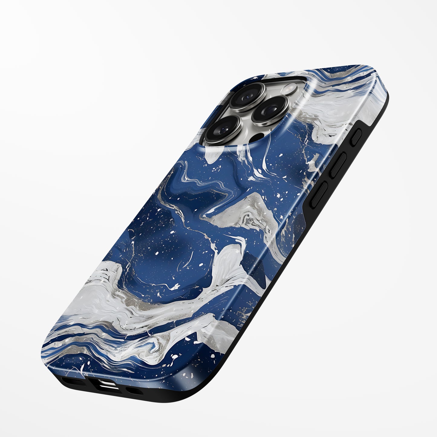 Charging port and volume up/down buttons with  Midnight Tide Magsafe Tough Iphone Case by Marivor