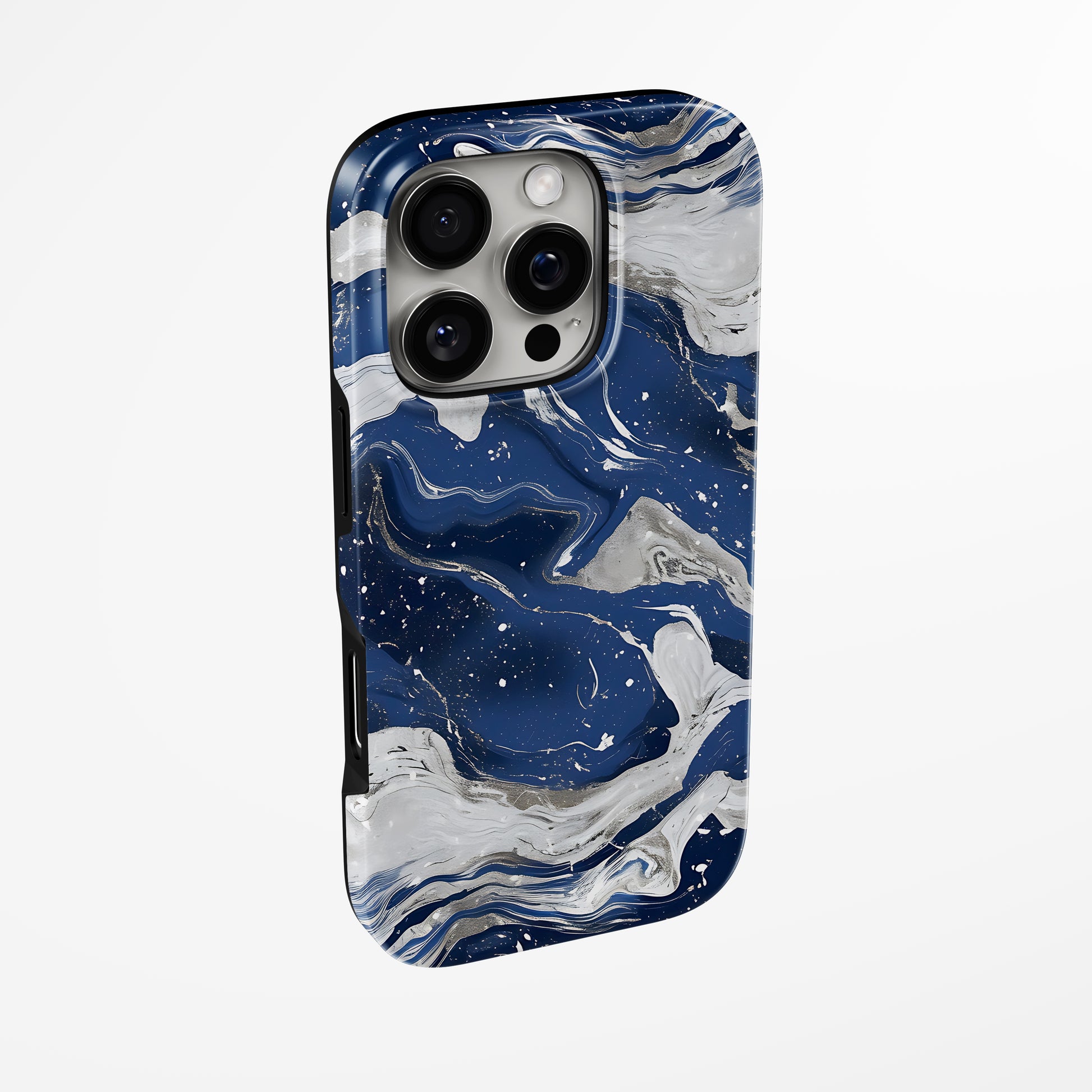 Side view of shell cover with design of  Midnight Tide Magsafe Tough Iphone Case by Marivor