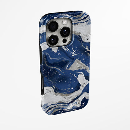 Side view of shell cover with design of  Midnight Tide Magsafe Tough Iphone Case by Marivor