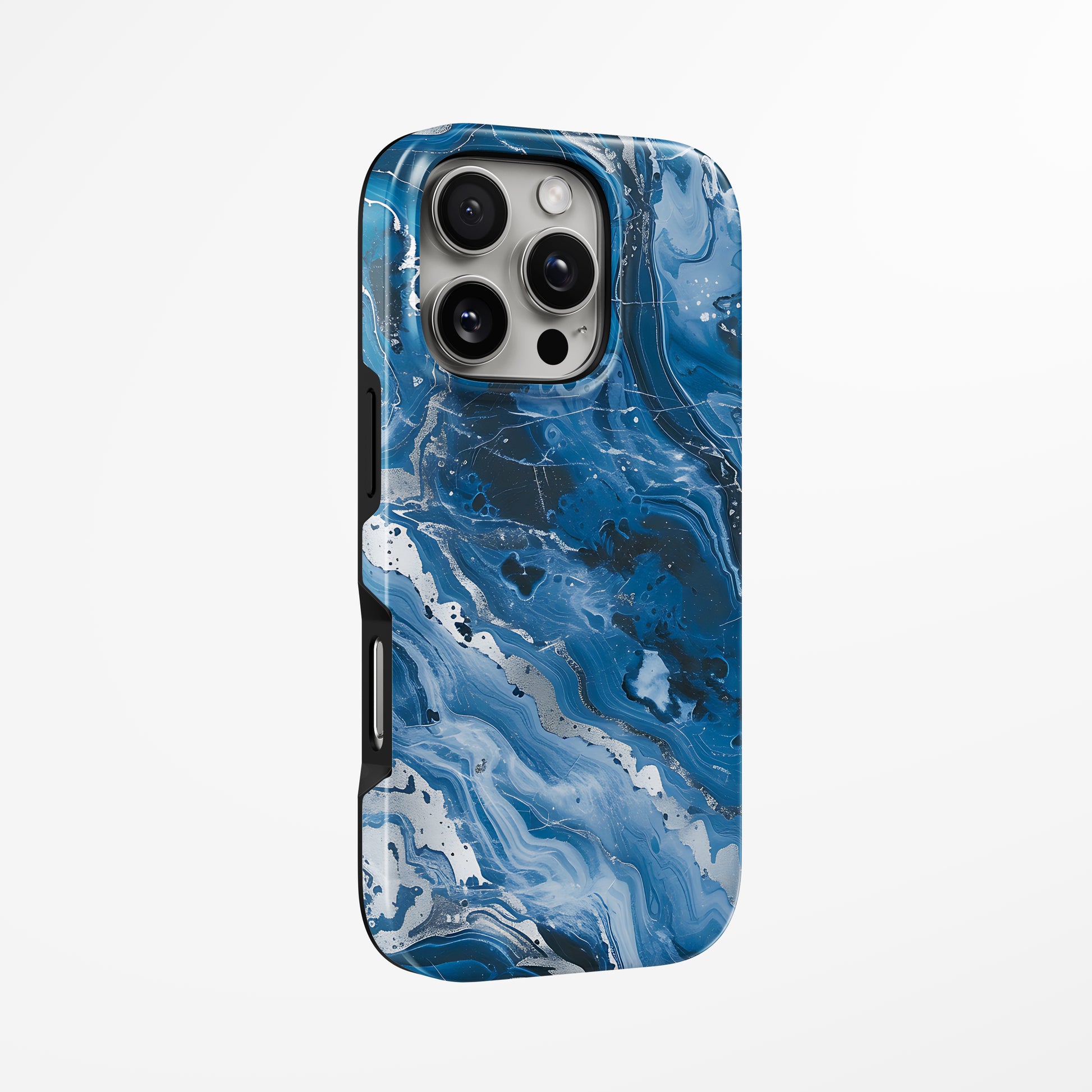 Unlock and capture buttons with  Midnight Tide Magsafe Iphone Tough Case by Marivor