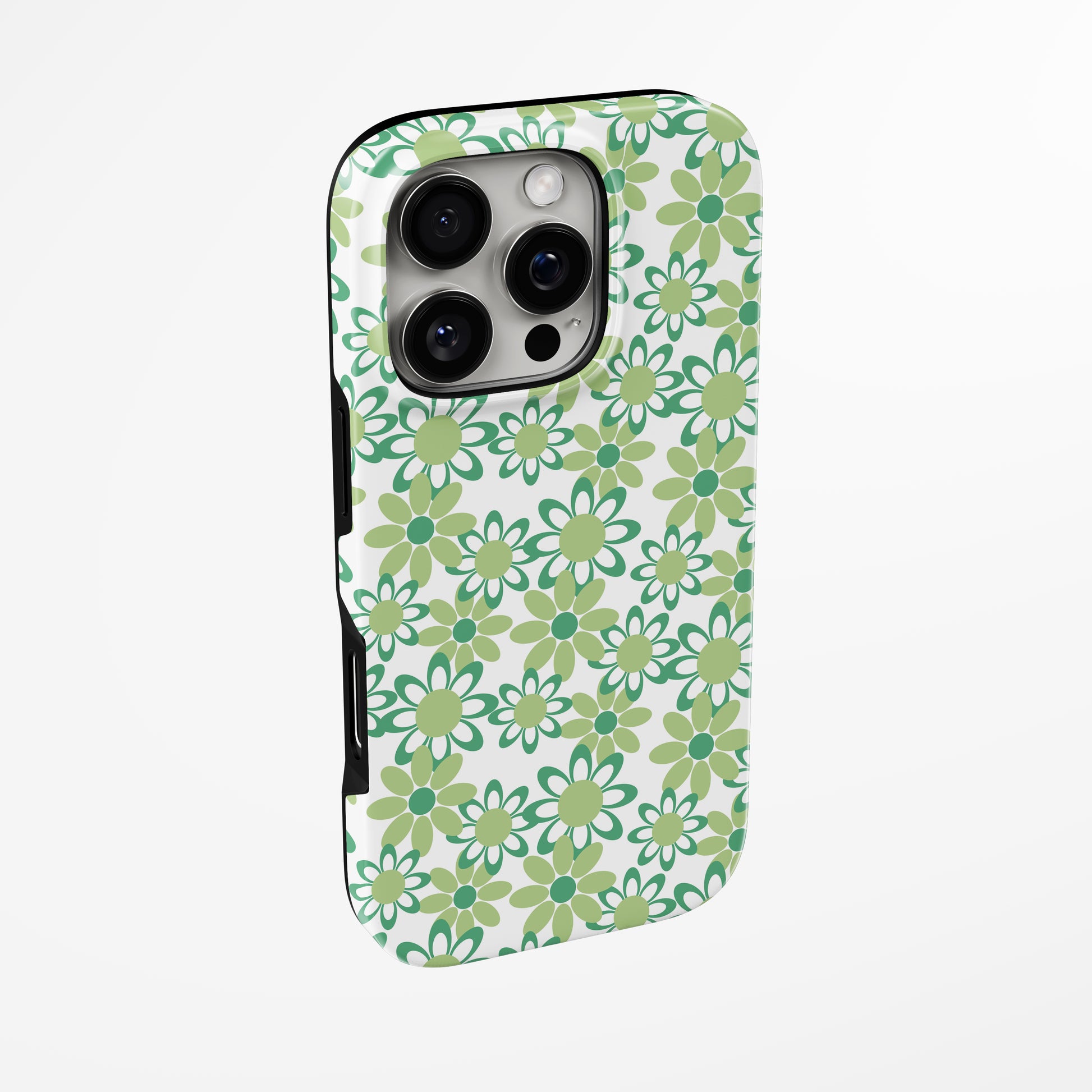 Side view of shell cover with design of  Mint Meadow Magsafe Iphone Tough Case by Marivor
