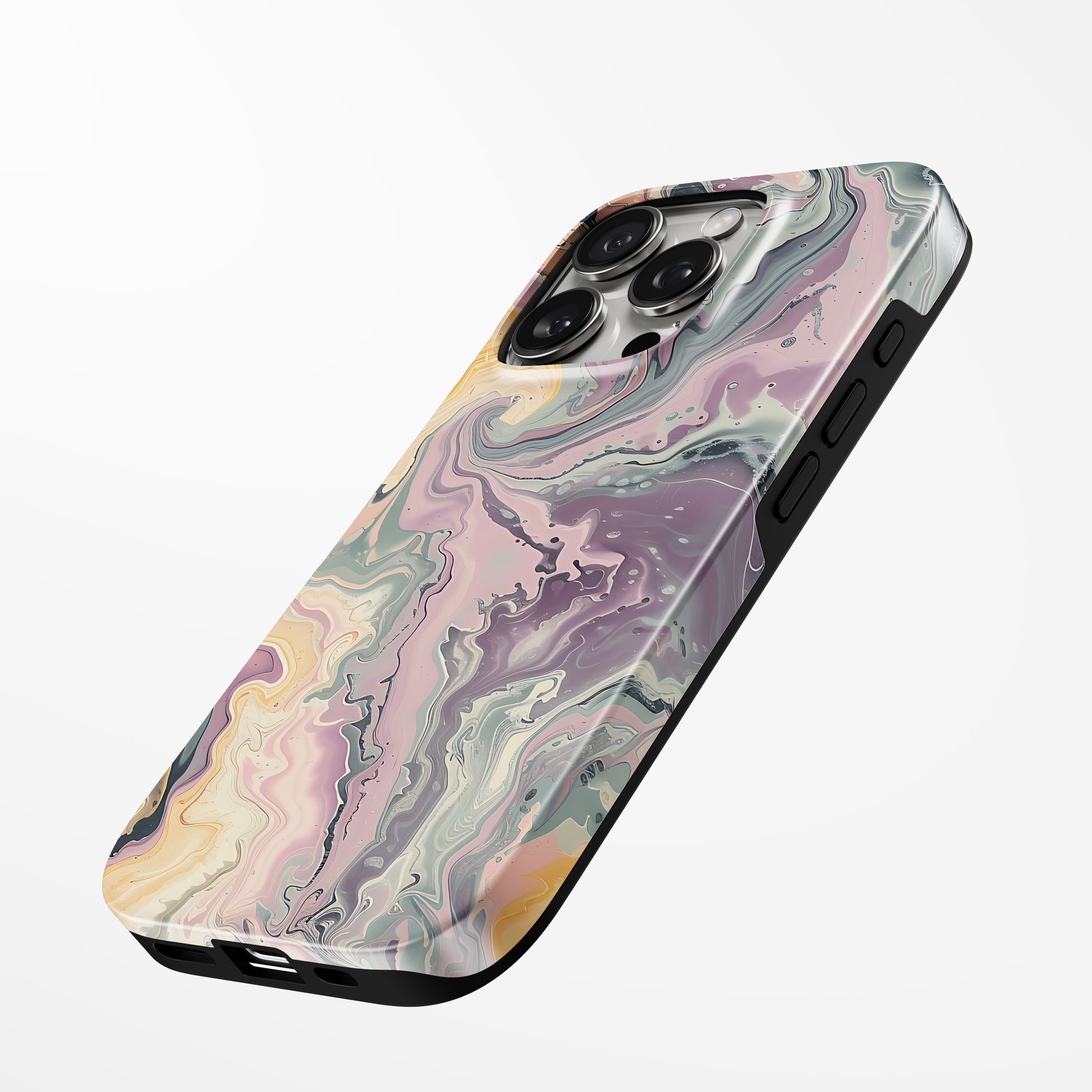 Charging port and volume up/down buttons with  Mystic Haze Magsafe Tough Iphone Case by Marivor