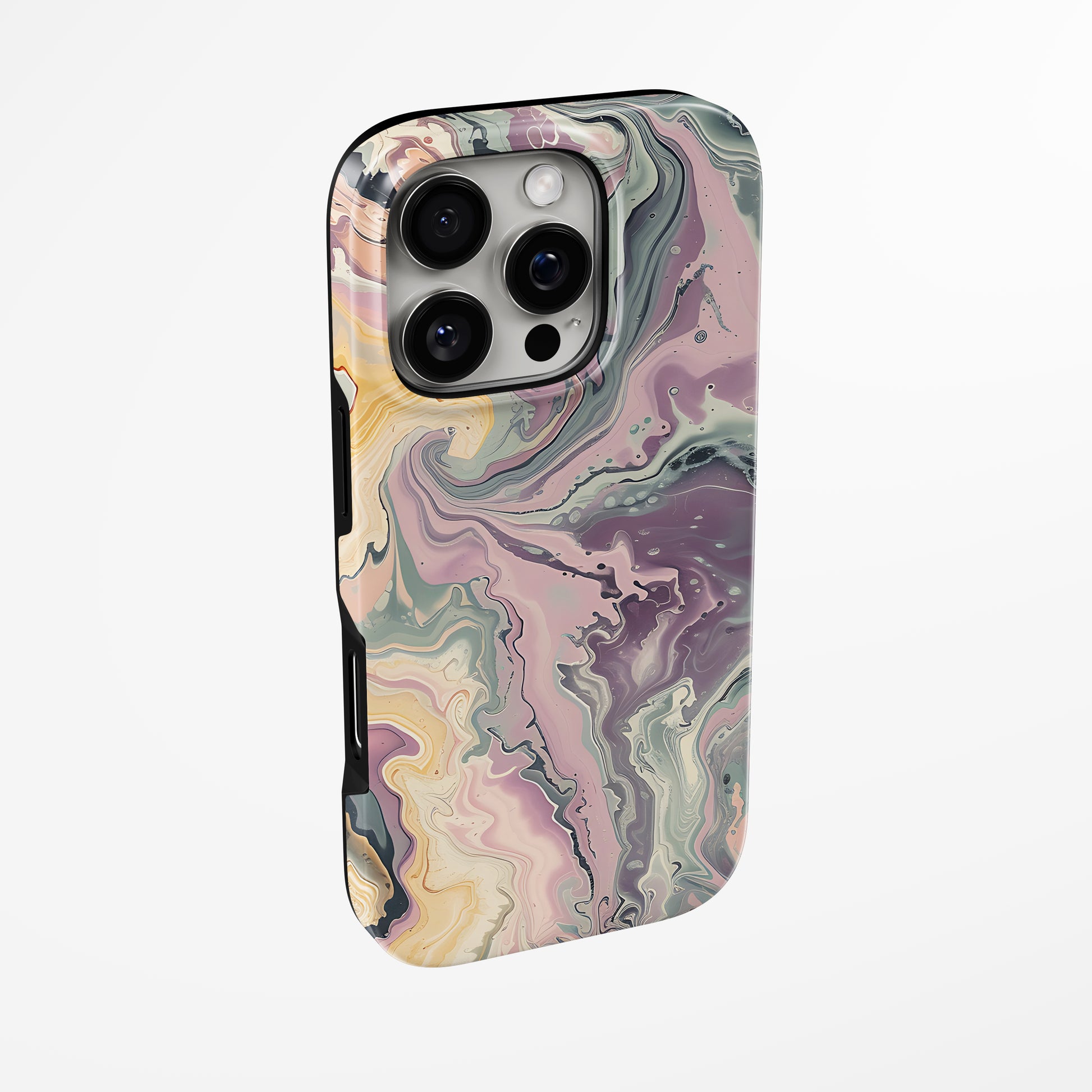 Side view of shell cover with design of  Mystic Haze Magsafe Tough Iphone Case by Marivor