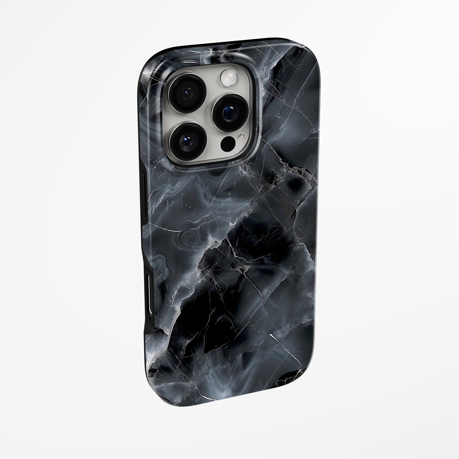 Side view of shell cover with design of  Nebula Stone Magsafe Iphone Tough Case by Marivor