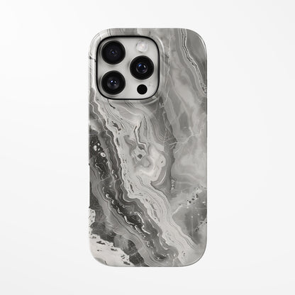 Front view of light-grey Obsidian Veil MagSafe iPhone Tough Case by Marivor