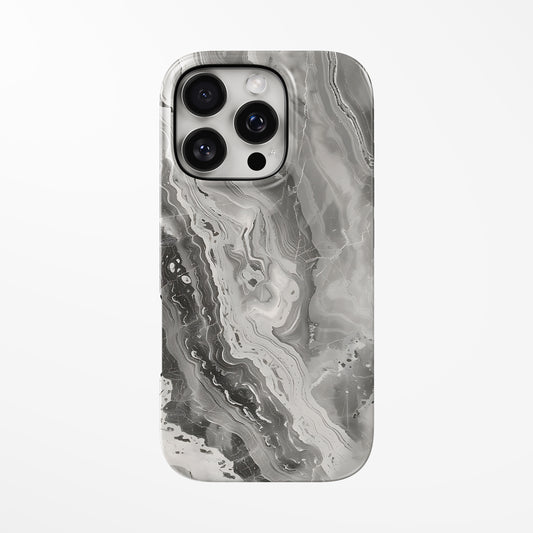 Front view of light-grey Obsidian Veil MagSafe iPhone Tough Case by Marivor