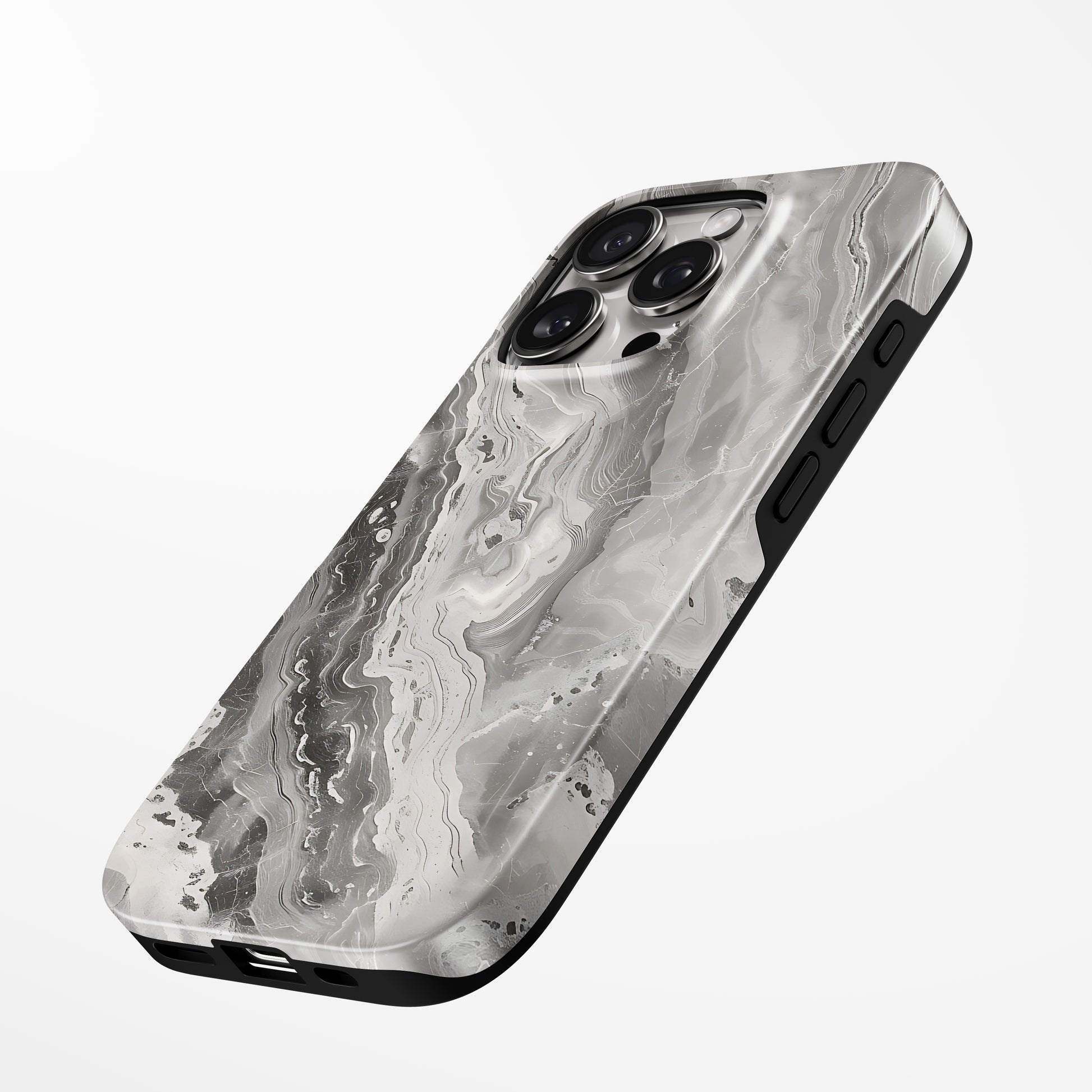 Side view of shell cover with design of  Obsidian Veil Magsafe Iphone Tough Case by Marivor