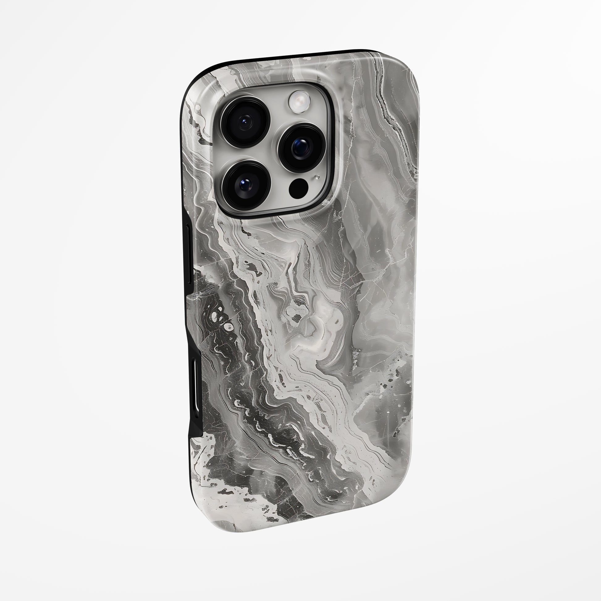 Charging port and volume up/down buttons with  Obsidian Veil Magsafe Iphone Tough Case by Marivor