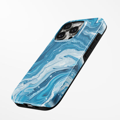 Side view of shell cover with design of  Oceanic Whirl Magsafe Tough Iphone Case by Marivor