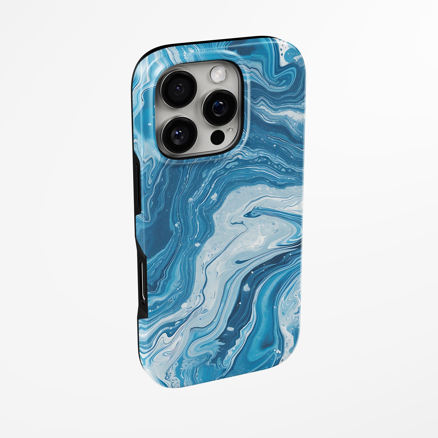 Charging port and volume up/down buttons with  Oceanic Whirl Magsafe Tough Iphone Case by Marivor