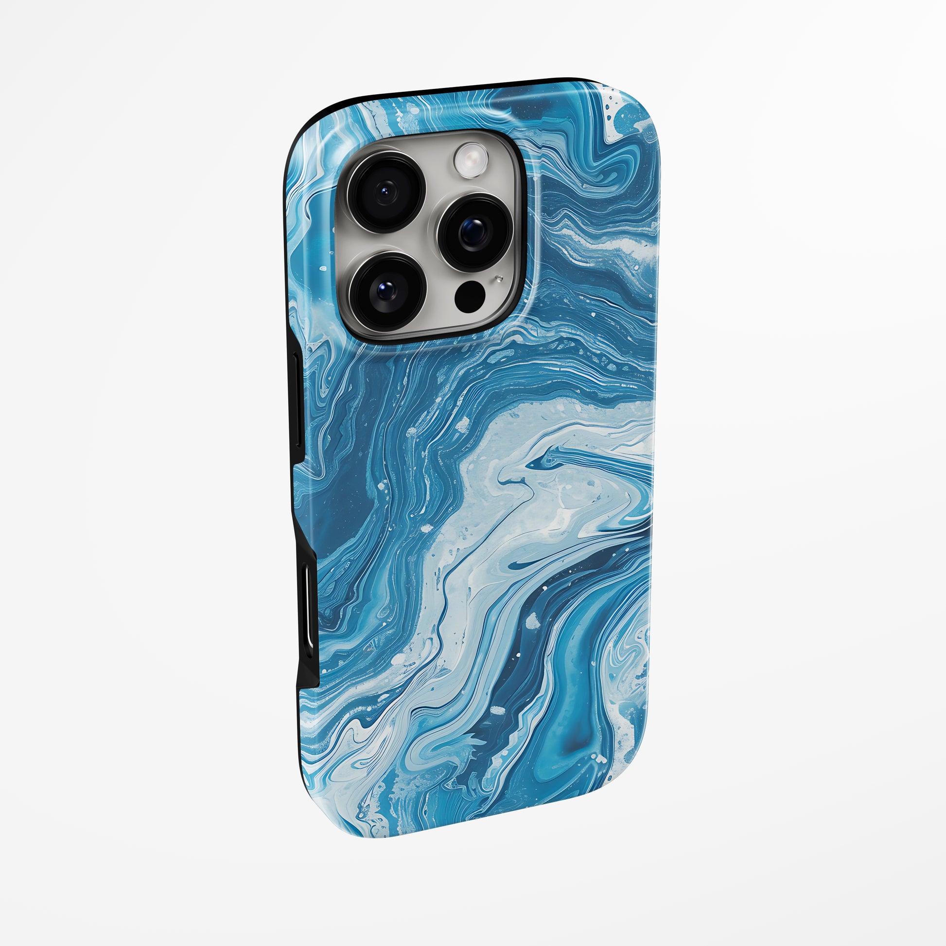 Charging port and volume up/down buttons with  Oceanic Whirl Magsafe Tough Iphone Case by Marivor