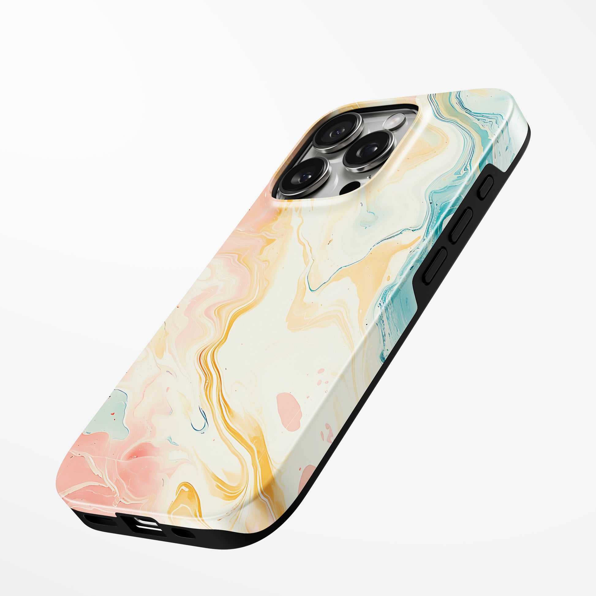 Charging port and volume up/down buttons with  Pastel Glow Magsafe Iphone Tough Case by Marivor