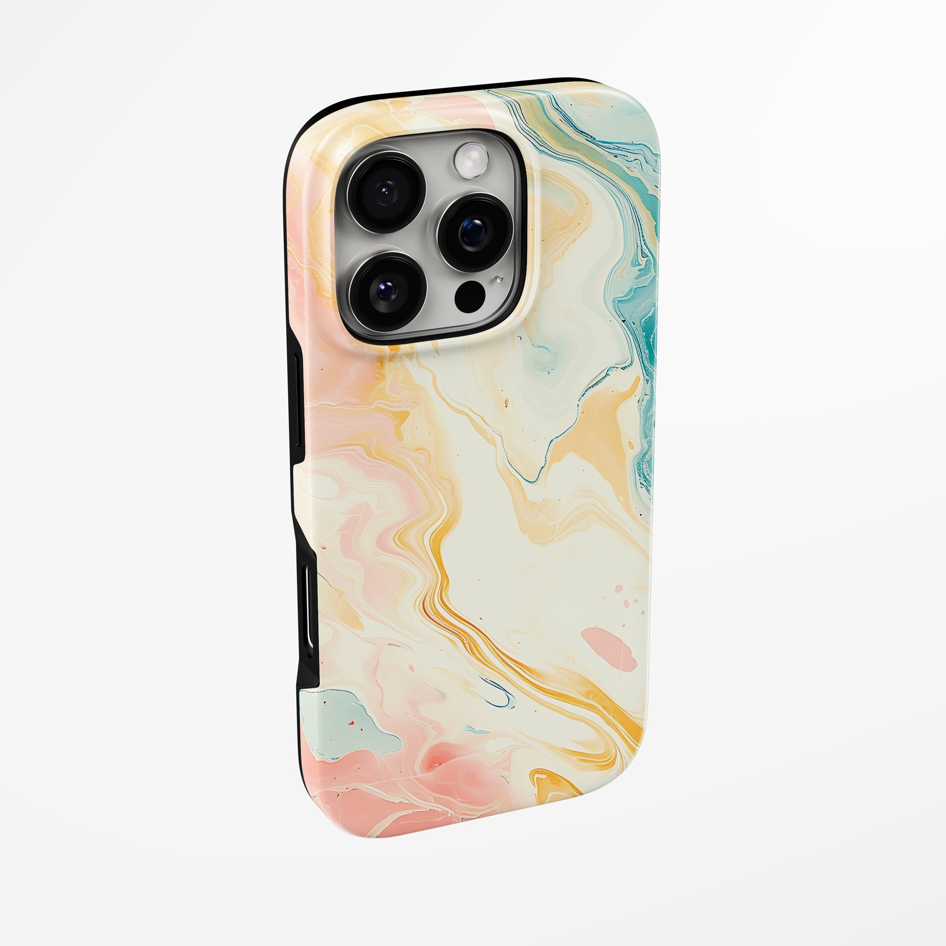 Side view of shell cover with design of  Pastel Glow Magsafe Iphone Tough Case by Marivor