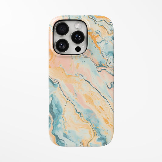 Front view of multicolor Pastel Horizon MagSafe iPhone Tough Case by Marivor