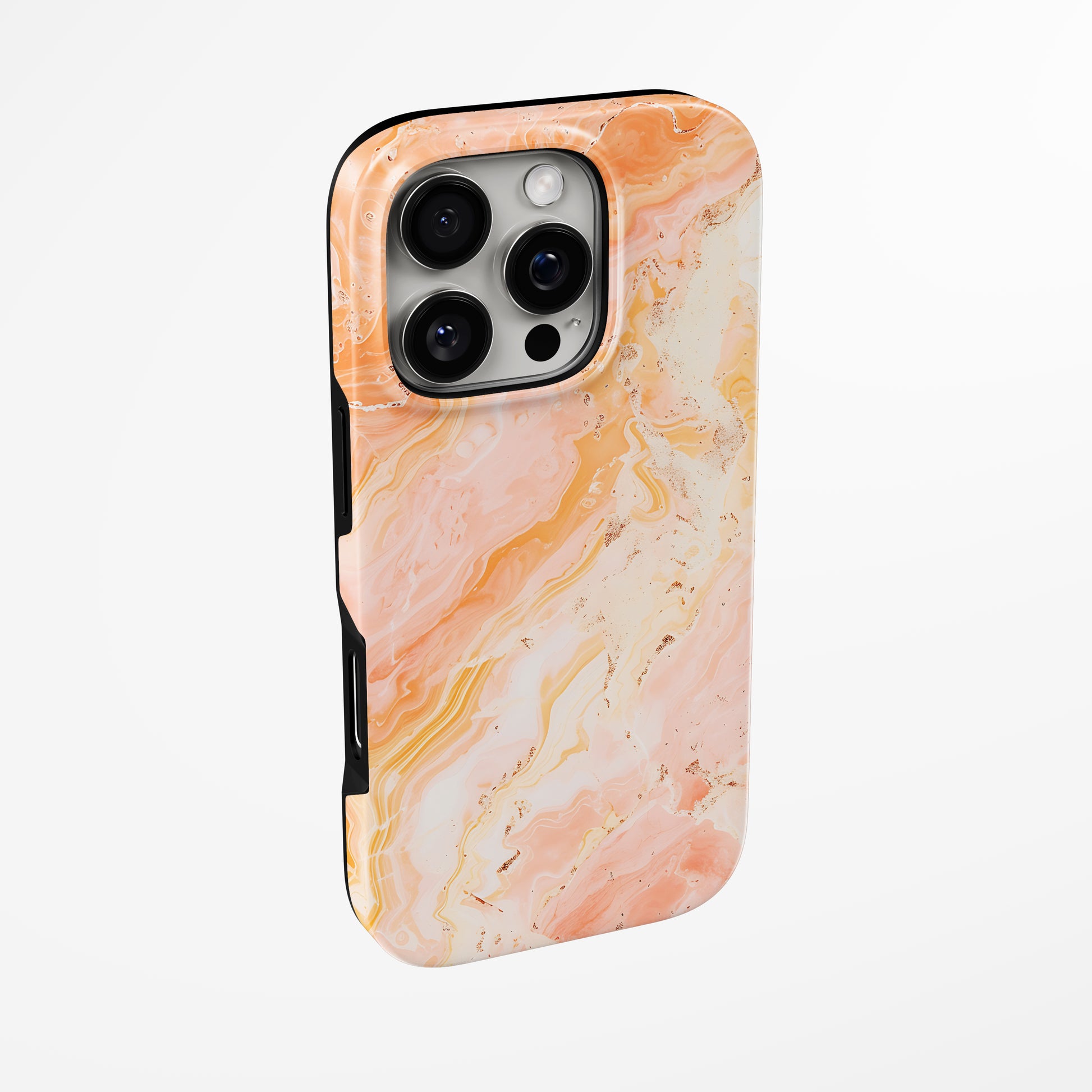 Side view of shell cover with design of  Peach Mirage Magsafe Tough Iphone Case by Marivor