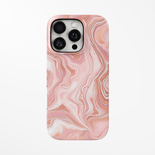 Front view of pink Pink Mirage MagSafe iPhone Tough Case by Marivor