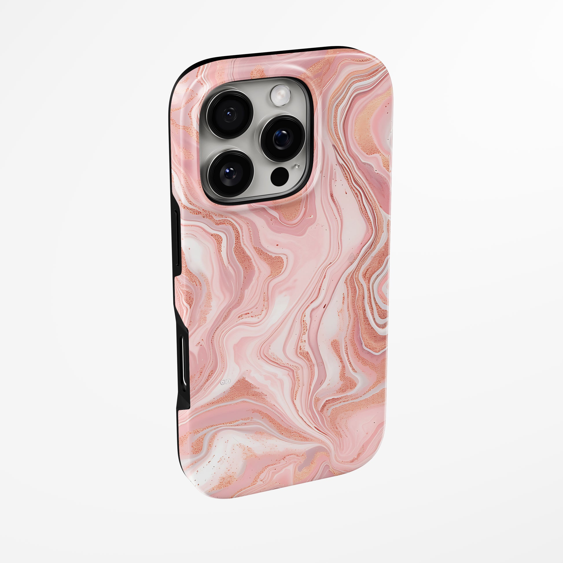Side view of shell cover with design of  Pink Mirage Magsafe Iphone Tough Case by Marivor