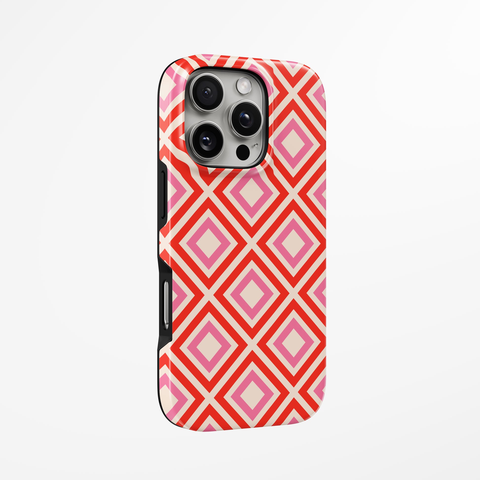 Unlock and capture buttons with  Pink Prism Magsafe Iphone Tough Case by Marivor