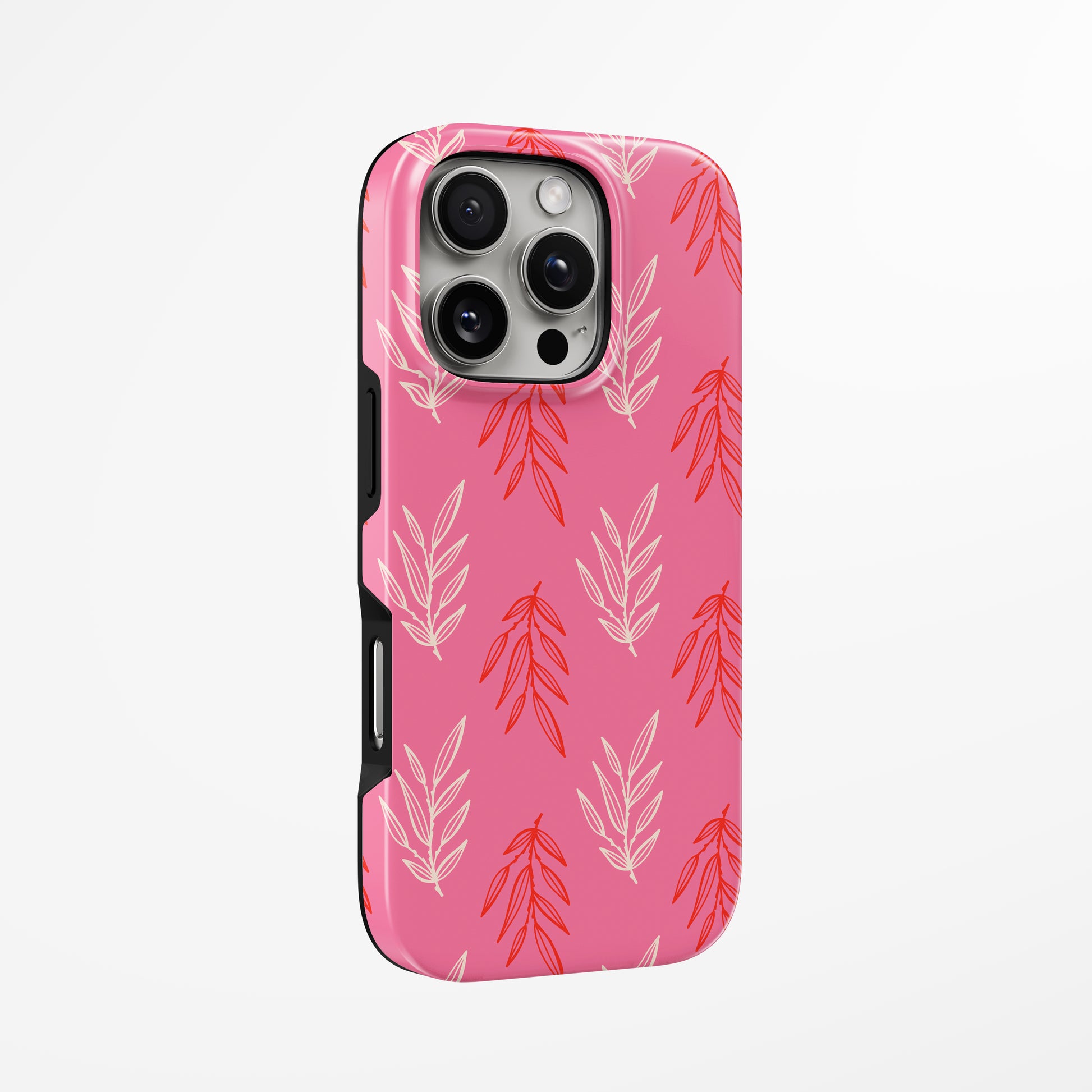 Unlock and capture buttons with  Pink Reverie Magsafe Iphone Tough Case by Marivor