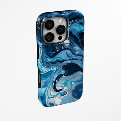 Side view of shell cover with design of  Polar Wave Magsafe Tough Iphone Case by Marivor