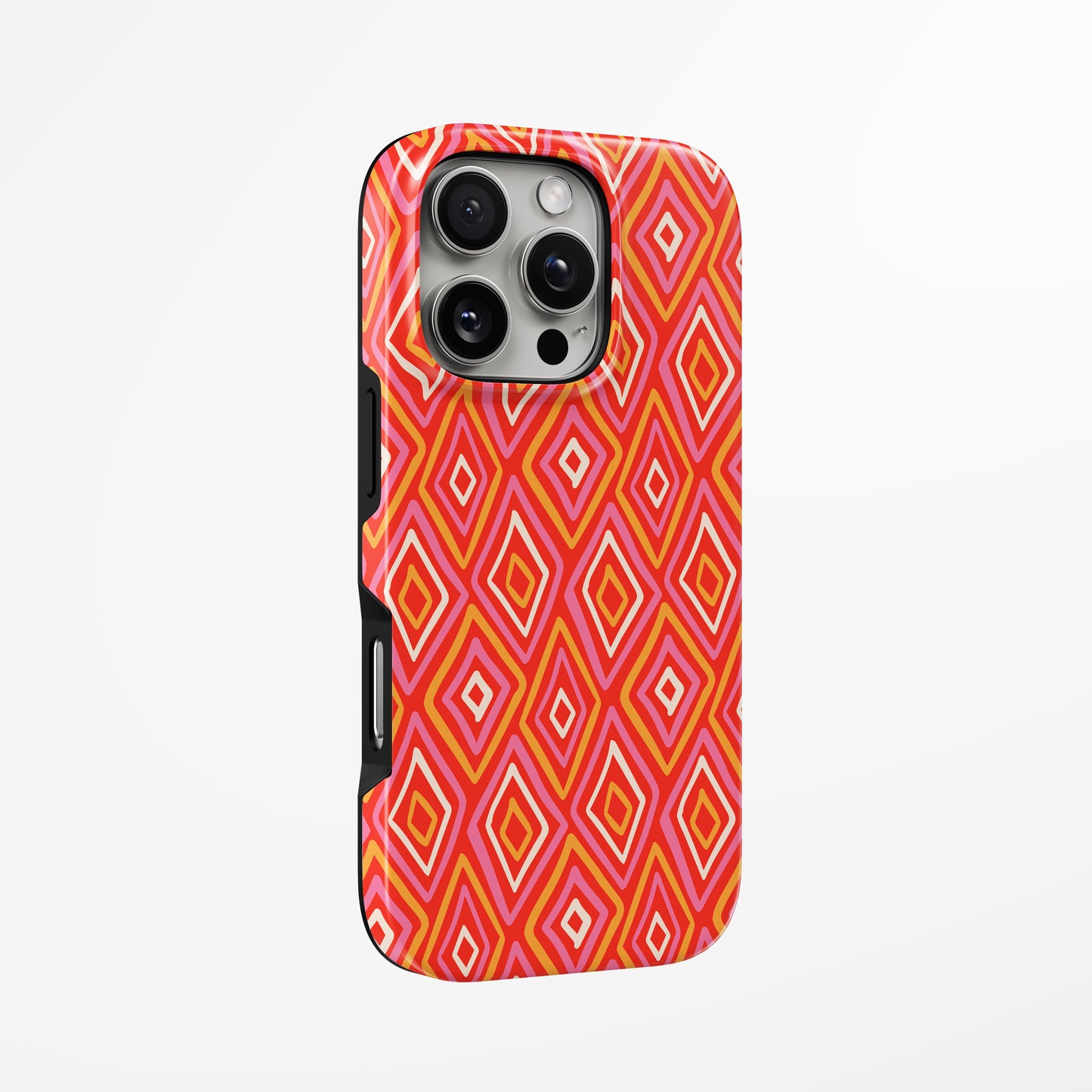Unlock and capture buttons with  Retro Flame Magsafe Iphone Tough Case by Marivor
