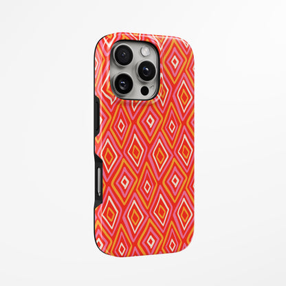 Unlock and capture buttons with  Retro Flame Magsafe Iphone Tough Case by Marivor