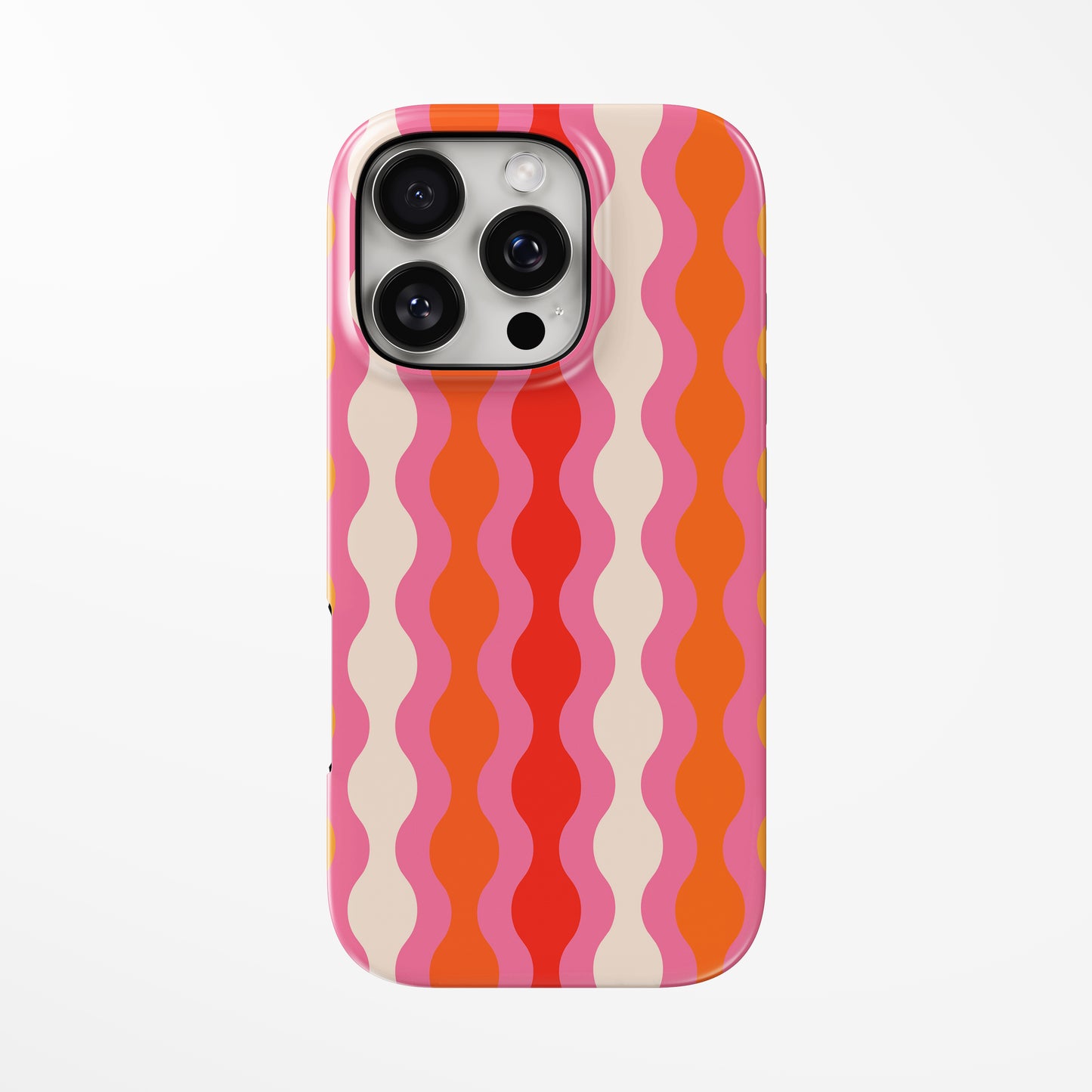 Front view of pink Retro Rise MagSafe Tough iPhone Case by Marivor