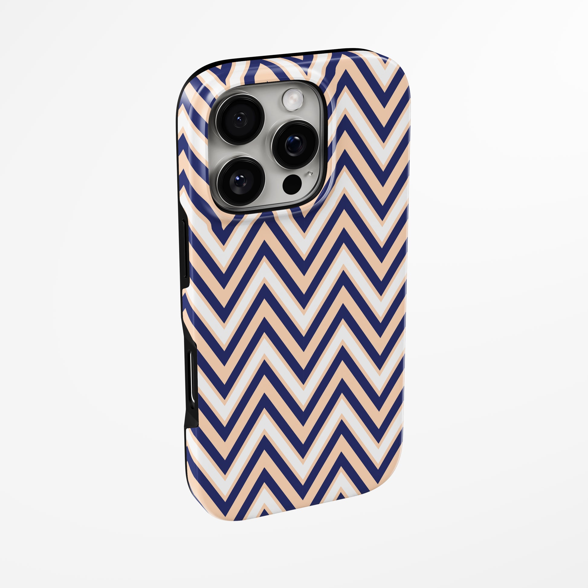 Side view of shell cover with design of  Retro Rush Magsafe Tough Iphone Case by Marivor