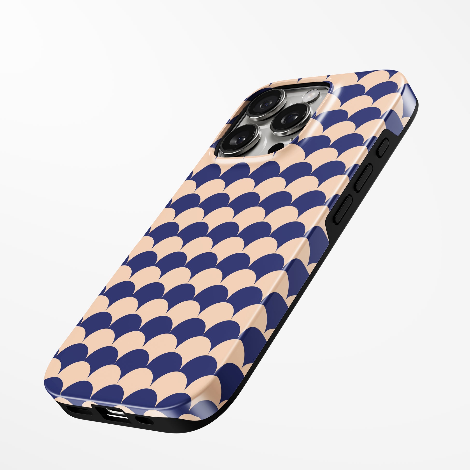Charging port and volume up/down buttons with  Ripple Rows Magsafe Iphone Tough Case by Marivor