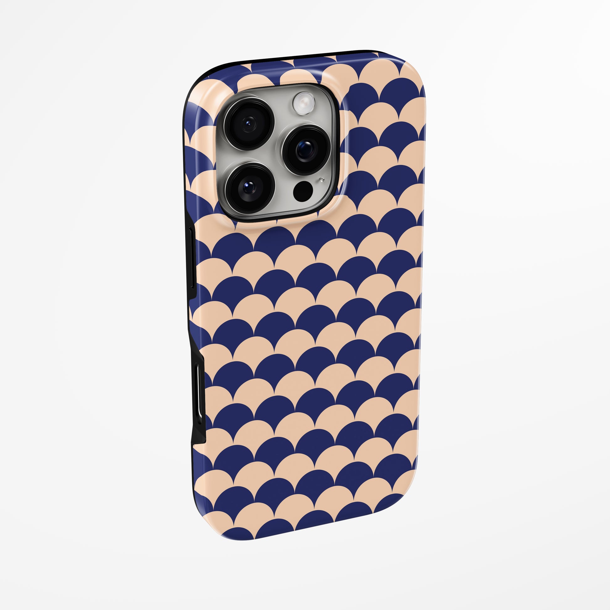 Side view of shell cover with design of  Ripple Rows Magsafe Iphone Tough Case by Marivor