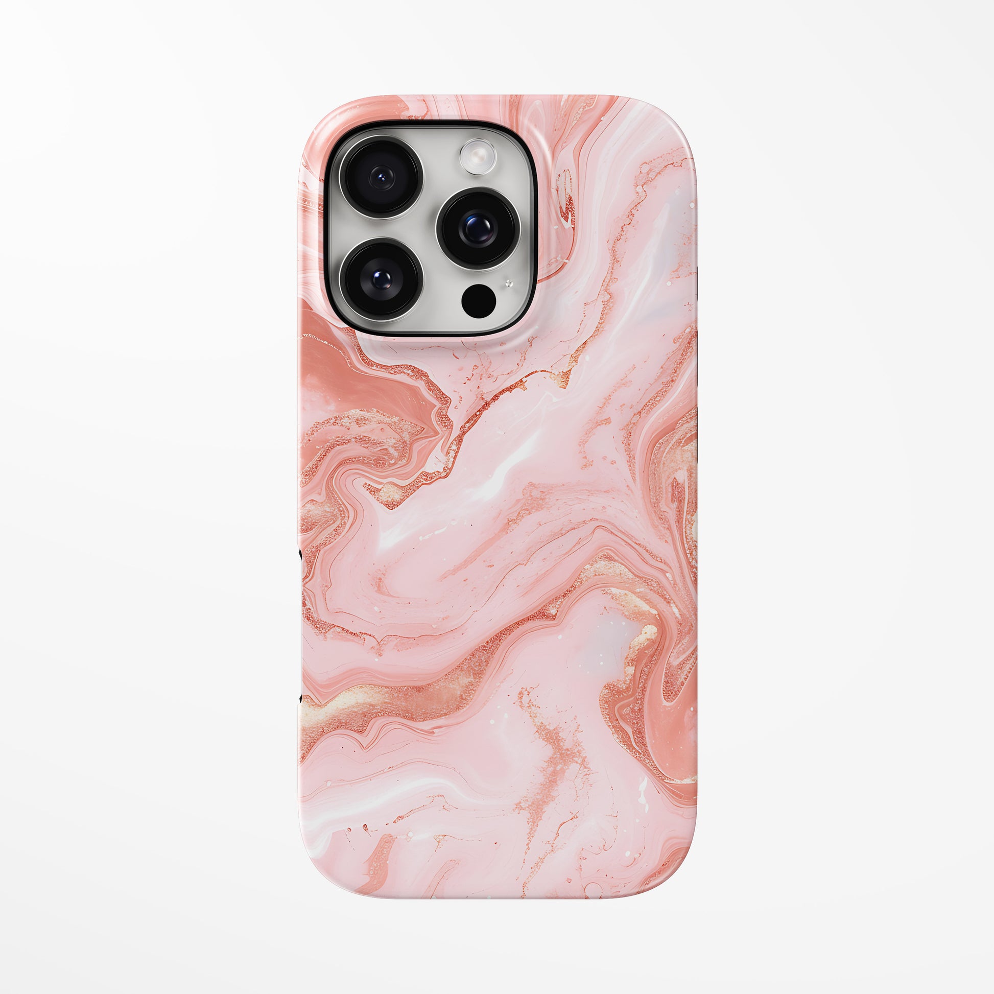 Front view of pink Rosé Marble MagSafe iPhone Tough Case by Marivor
