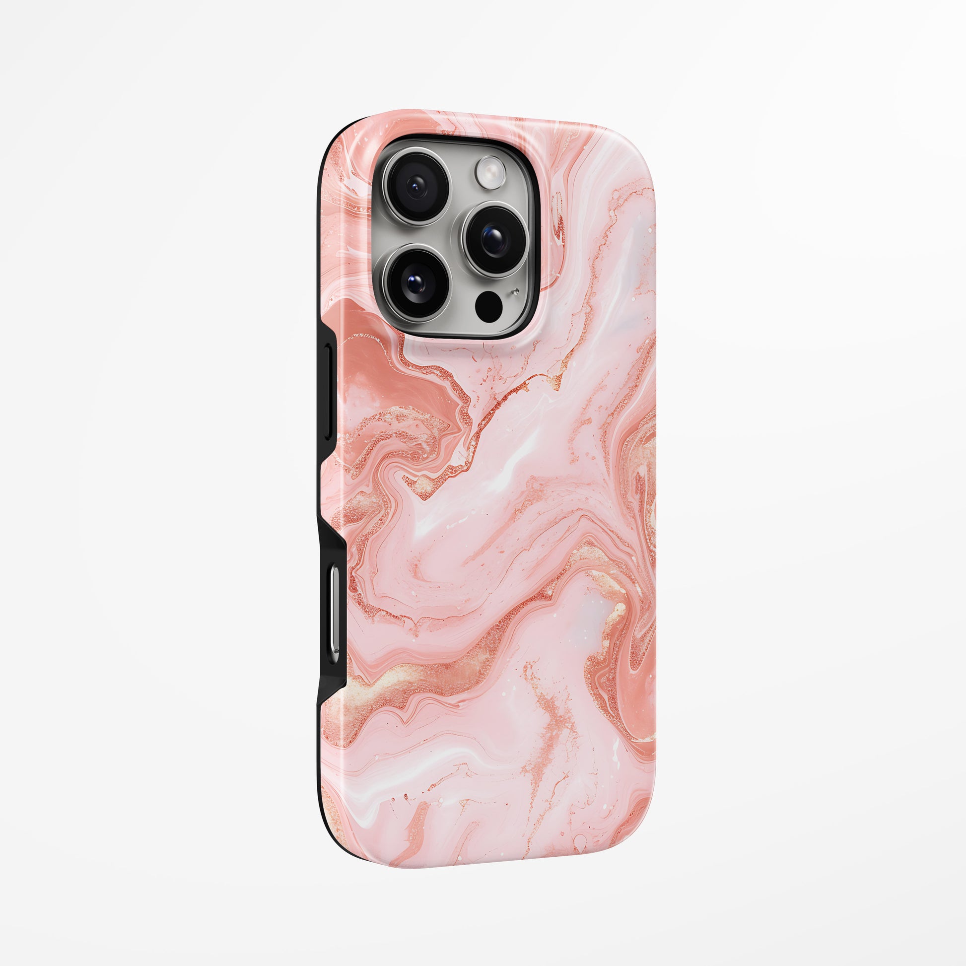 Unlock and capture buttons with  Rose Marble Magsafe Iphone Tough Case by Marivor