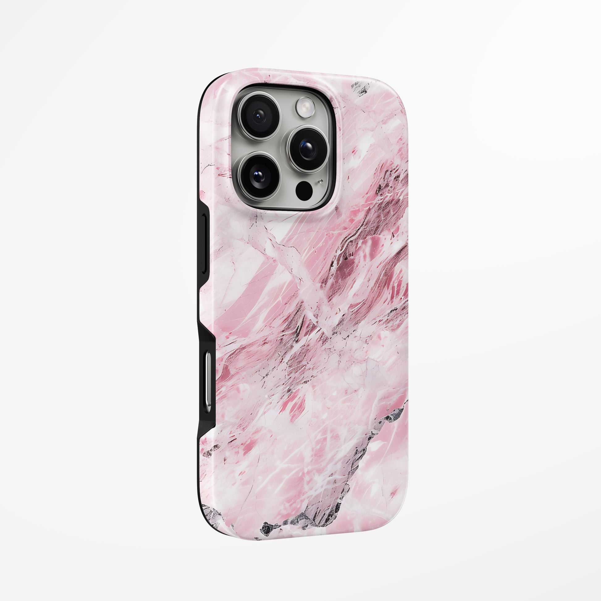 Unlock and capture buttons with  Rose Quartz Storm Iphone Tough Case by Marivor