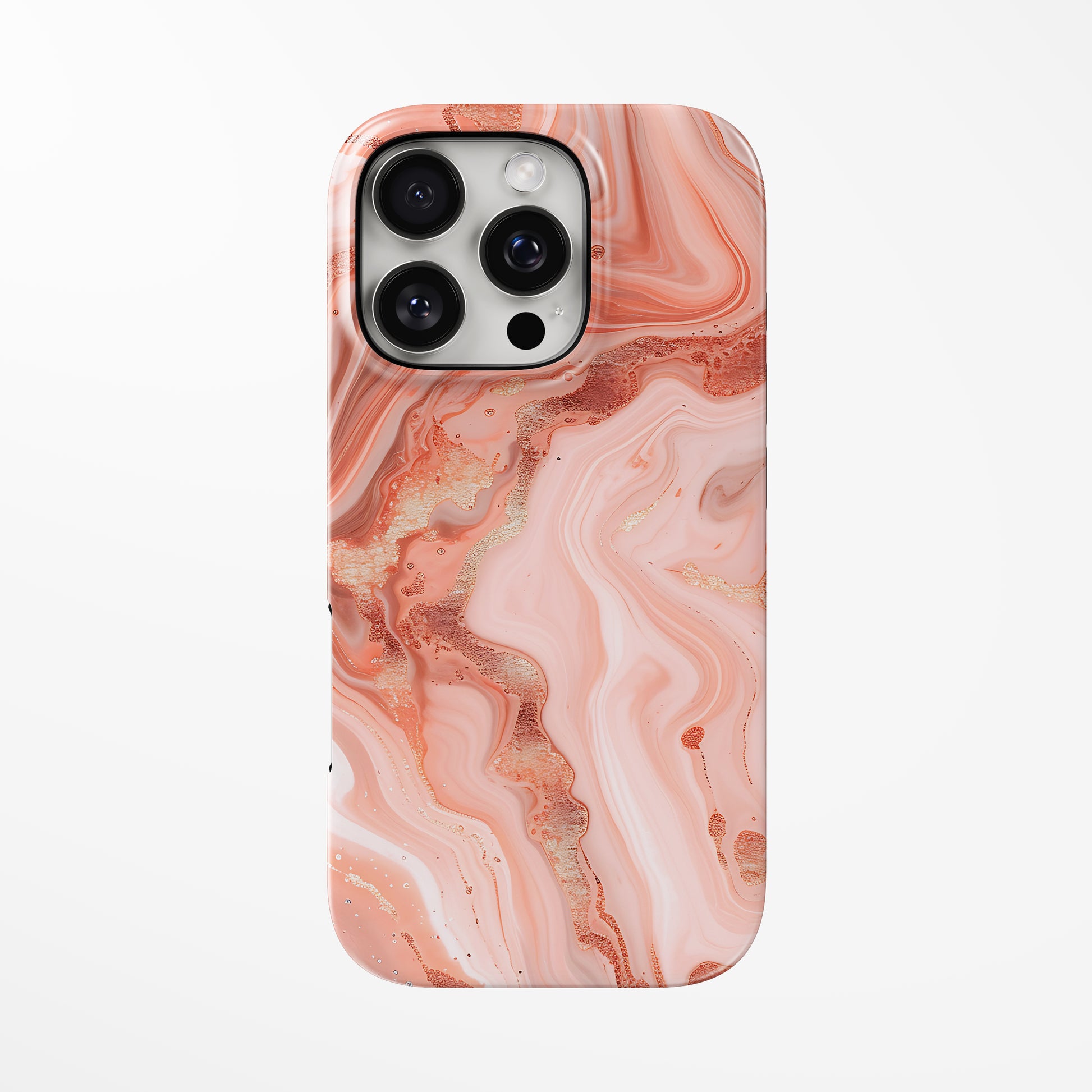Front view of pink Rose Sand MagSafe iPhone Tough Case by Marivor