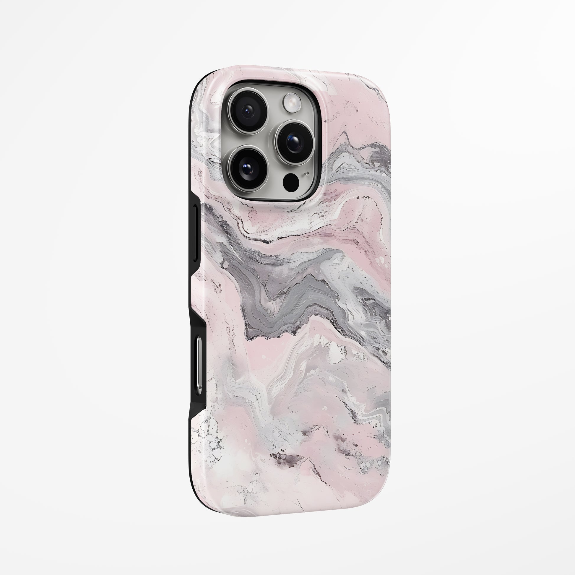 Unlock and capture buttons with  Rosy Marble Magsafe Tough Iphone Case by Marivor